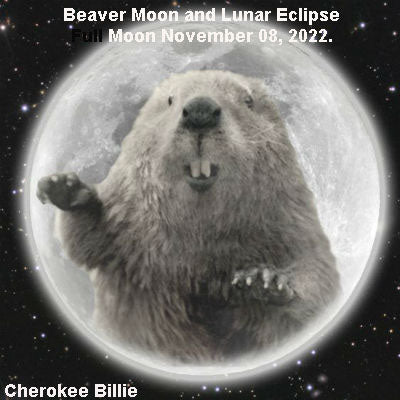 Full Moon November 08, 2022.  Beaver Moon and Lunar Eclipse