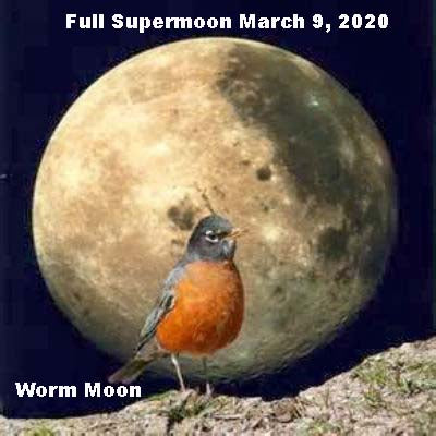 Full Supermoon March 9, 2020 in Virgo. The Worm Moon